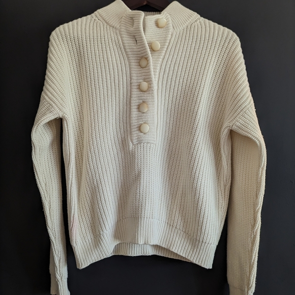 Sezane Cream V-Neck Sweater - Picture 3 of 5